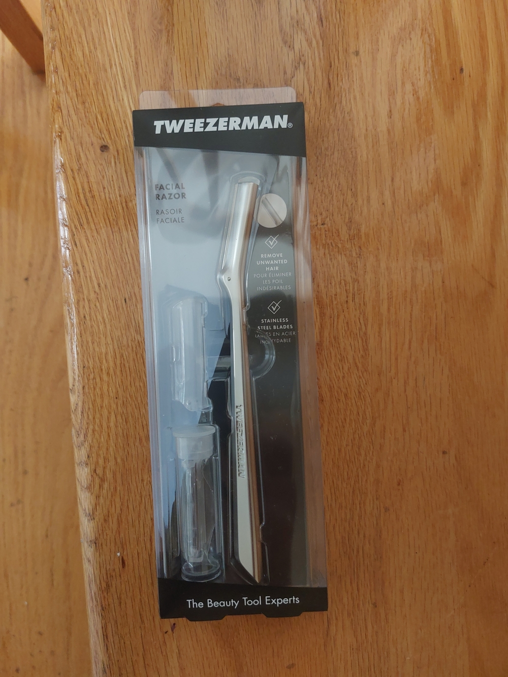 Tweezerman Silver Facial Razor for Precise Hair Removal